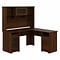 Bush Furniture Cabot 60W L Shaped Computer Desk with Hutch and Storage, Modern Walnut (CAB001MW)