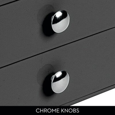 interDesign Drawers 3-Compartment Stackable Plastic Accessory Tray, Black (35360)