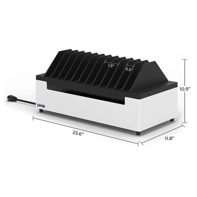 Luxor 12-Port USB-C Charging Station, White Powder Coated Steel (LOTT12USBC)