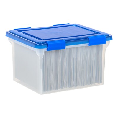 Iris 32 Quart Element Resistant Ultimate Clear Plastic Latching Storage Bin, Clear (500205)