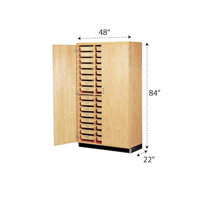 Diversified Woodcrafts 84 Hardwood Tote Tray Storage Cabinet, Oak (350-4822K)