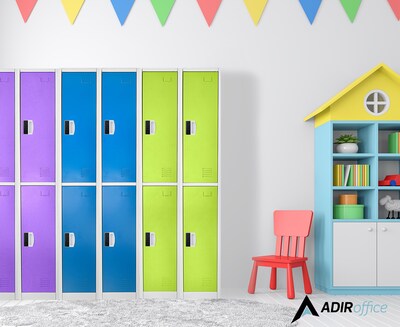 AdirOffice 72"H 2-Tier Green Storage Locker (ADI629-202-GRN-DL)