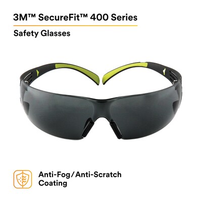 3M SecureFit Anti-Fog Safety Glasses, Clear Lens, 20/Carton (SF402AF)