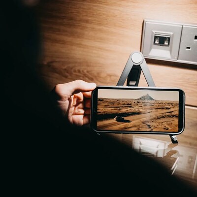 Scapade AirStand Adjustable Travel Stand for Smartphones and Tablets, Black (S-FOLS)