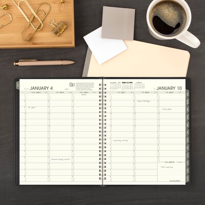 2027 AT-A-GLANCE Recycled 7" x 8.75" Weekly & Monthly Appointment Book, Faux Leather Cover, Black (70-951G-05-27)