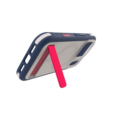 ZAGG Sedona Snap KS MagSafe Phone Case for iPhone 17 Pro, Shock Absorbing, Red Light/Blue (702319138)