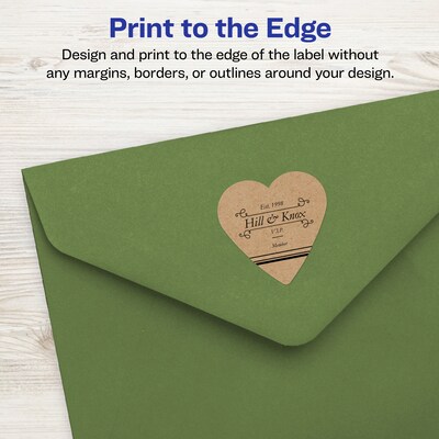 Avery Laser/Inkjet Decorative Edge Multipurpose Labels, 1.5" x 1.5", Kraft Brown, 2000 Labels/Box ( 94602)