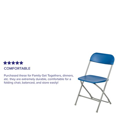 Flash Furniture Plastic Folding Chair, Blue, Set of 6 (6LEL3BLUE)