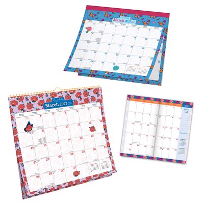 2027 BrownTrout Frida Kahlo 14.25" x 13" Monthly Calendar, Assorted Colors (9798330716173)