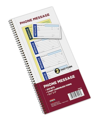 Cosco Phone Message Pad, 5.25 x 12, 50 Sheets/Pad (074047)