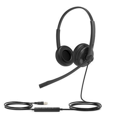 YeaLink UHD342 USB-A Noise Canceling Stereo Phone & Computer Headset, UC Certified (1308064)