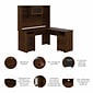 Bush Furniture Cabot 60"W L Shaped Computer Desk with Hutch and Storage, Modern Walnut (CAB001MW)