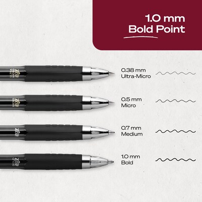 uniball 207 Retractable Gel Pens, Bold Point, 1.0mm, Black Ink, Dozen (1790895)