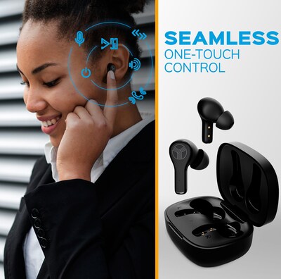 Treblab WX8 True Wireless IPX8 Waterproof Earbuds, Bluetooth, Black