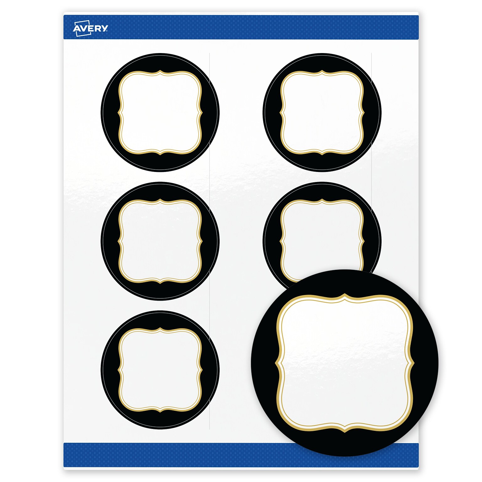 Avery Round Laser/Inkjet Multipurpose Labels, 3, White, 60/Pack (19479370886)