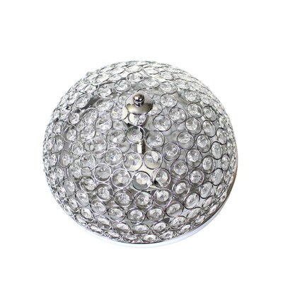 Elegant Designs Crystal 2 Light LED Flush Mount Ceiling Light, Chrome (FM1000-CHR)