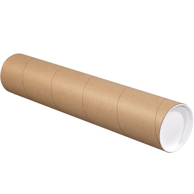 4 x 20 Kraft Heavy Duty Mailing Tube, White, 15/Carton (P4020K)