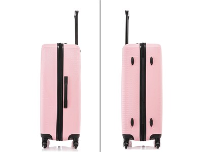 DUKAP Discovery 3-Piece Hardside Spinner Luggage Set, TSA Checkpoint Friendly, Pink (DKDISSML-PNK)