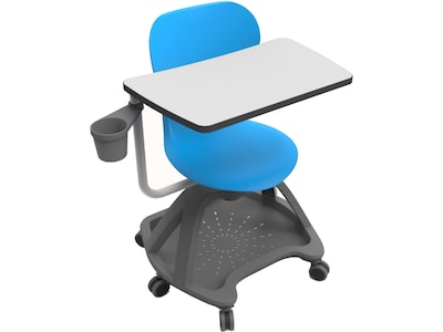 Luxor 24"W All-in-One Student Desk and Chair, Blue/Gray (STUDENT-MTACHR)