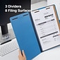 Quill Brand® 2/5-Cut Tab Pressboard Classification File Folders, 3-Partitions, 8-Fasteners, Legal, Blue, 15/Box (7-45026)