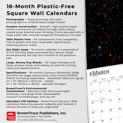 2026 BrownTrout James Webb Space Telescope 12" x 12" Monthly Wall Calendar (9798330703999)