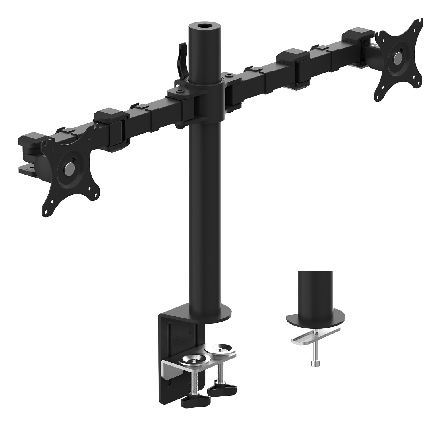 FlexiSpot Adjustable Dual Monitor Arm Mount for Sit-Stand Riser, Up To 30 Monitor, Black (D1D-E)