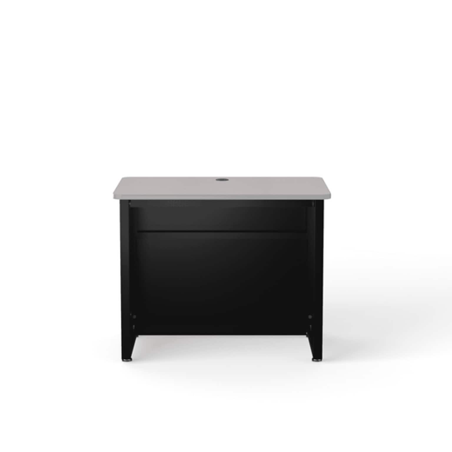 VersaDesk 36W Enclosed Versa Classroom Desk, Grey/Black (CD3624-BG)
