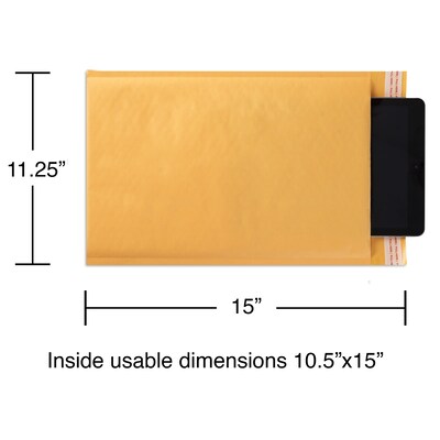 Staples 11.25" x 15" Self-Sealing Bubble Mailer, #5, Kraft, 100/Pack (ST56638)