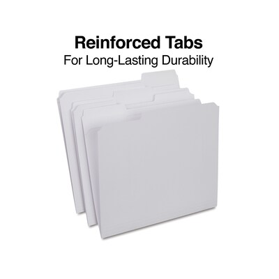 Staples Reinforced File Folders, 1/3-Cut Tab, Letter Size, White, 100/Box (ST508986-CC)