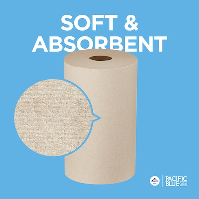 Pacific Blue Ultra Hardwound Paper Towels, 1-Ply, 6 Rolls/Carton (26611)