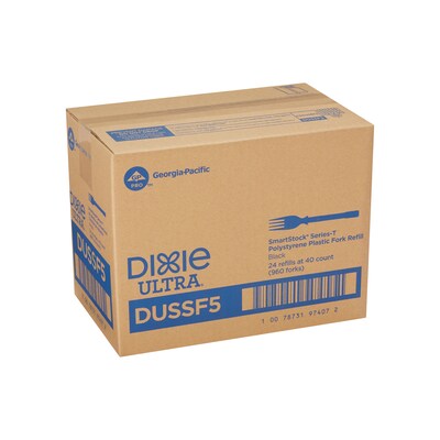 Dixie Ultra SmartStock Series-T Polystyrene Fork Refill, Black, 960/Carton (DUSSF5)