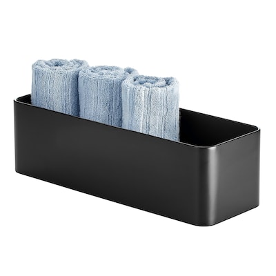mDesign 3-Roll Steel Toilet Paper Storage Holder, Matte Black (25983)