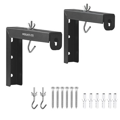 Mount-It! 6" Universal Projector Screen Mount, Wall or Ceiling Installation, Black, 2/Pack (MI-630BLK)