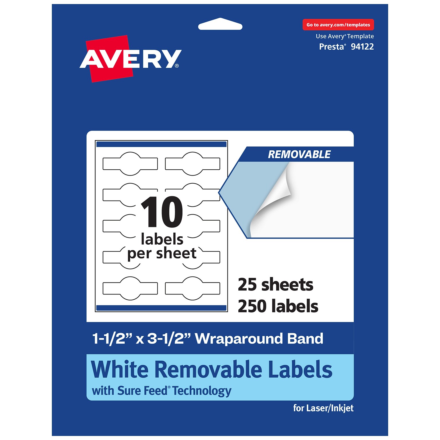 Avery Laser/Inkjet Decorative Edge Multipurpose Labels, 1.5 x 3.5, White, 250 Labels/Pack (94122)