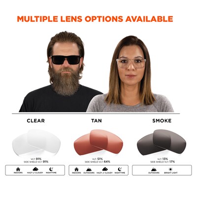 Ergodyne Skullerz SIXTEN-AFAS Anti-Fog Safety Glasses, Tan Lens (58212)