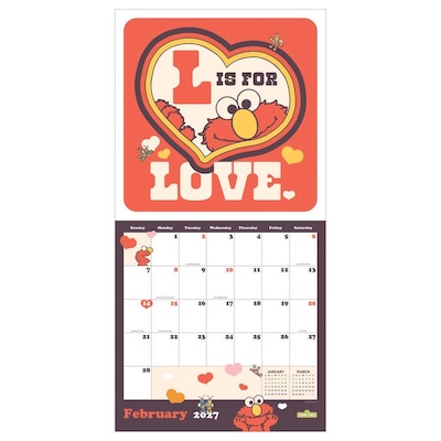 2027 TF Publishing Sesame Street 12" x 12" Monthly Wall Calendar, Multicolored (27-1124)