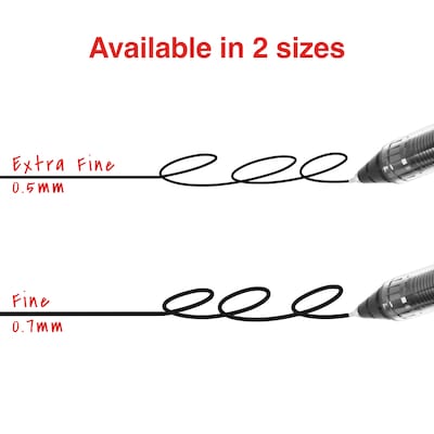 Staples Optiflow+ Rollerball Pens, Fine Point, 0.7mm, Black Ink, Dozen (ST63315)