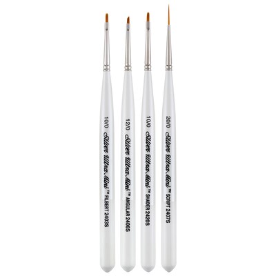 Silver Brush Ultra Mini Decorative Favorite Brushes, 4/Pack (SLVUMS2470S)