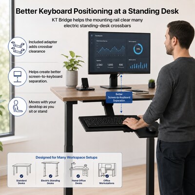 Uncaged Ergonomics Under Desk Keyboard Tray, Black (KT1)