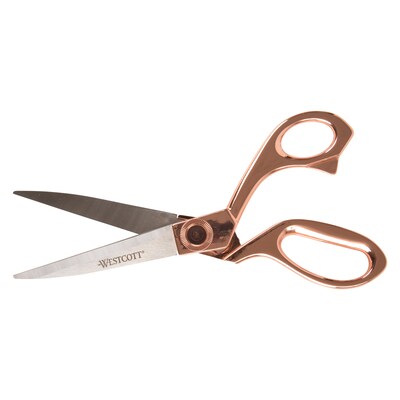 Westcott® Vintage 8" Stainless Steel Heavy Duty Scissors, Pointed Tip, Rose Gold Finish (16968)