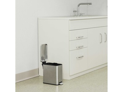 HLS Commercial Stainless Steel Step Trash Can with Hinged Lid, 3-Gallon, Silver (HLSS03RFR)