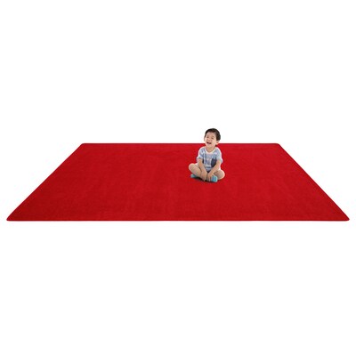 Joy Carpets Endurance Polyester 4' x 6' Machine Tufted Rug, Red (80N-07)