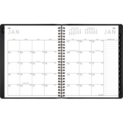 2026 AT-A-GLANCE Contemporary 7 x 8.75 Monthly Planner, Faux Leather Cover, Black (70-120X-05-26)