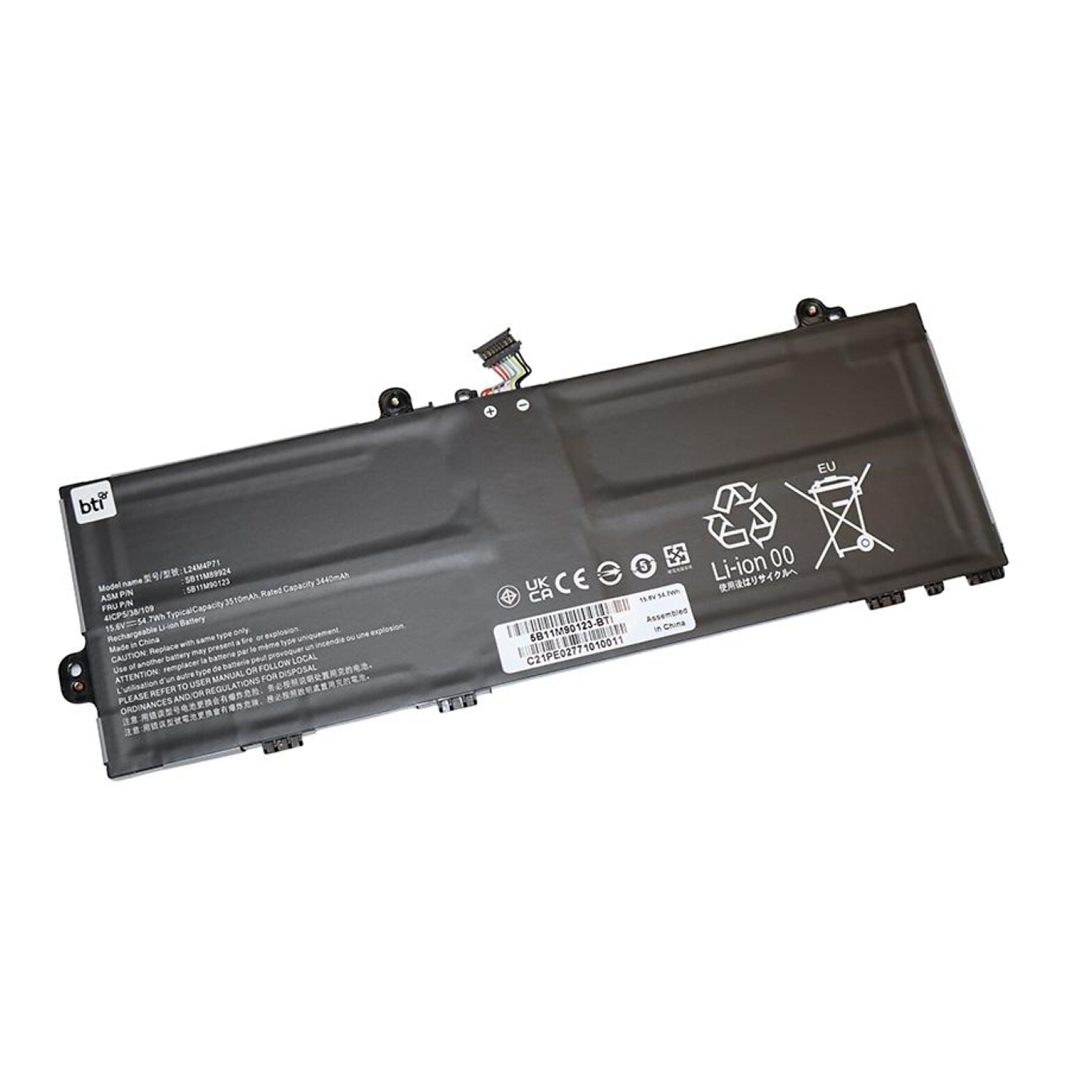 Battery Technology Lithium-Ion Laptop Battery for Lenovo ThinkPad X13 Gen 6 and 13w 2-in-1 Gen 3, Black (5B11M90123-BTI)