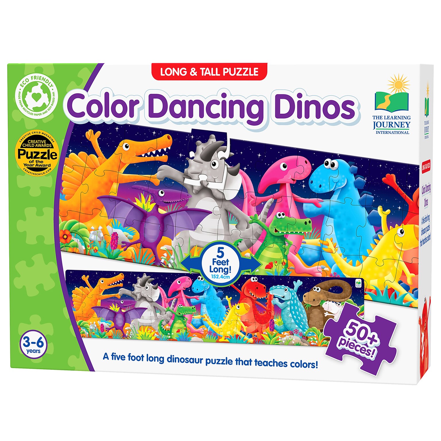 The Learning Journey 51-Piece Long & Tall Puzzles - Color Dancing Dinos (LJI423929)