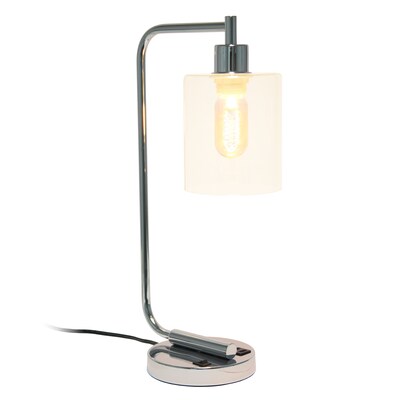 Creekwood Home Vintage Vantage 18.8 Minimalist Industrial Curved Arm Desk Lamp, Chrome (CWD-1017-CH