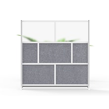 Luxor Modular Room Divider Starter Wall, 70H x 70W, Gray PET/Frosted Acrylic (MW-7070-FCG)