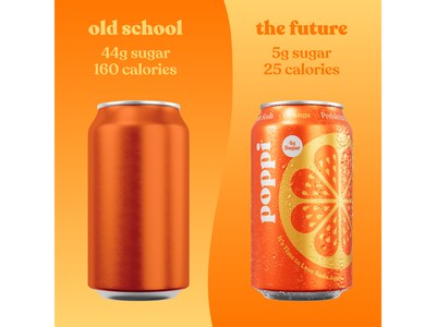 Poppi Prebiotic Orange Soda, 12 fl. oz., 12 Cans/Case (XNA71017)