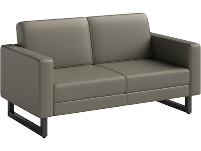 Safco Mirella 54 Vinyl Lounge Settee, Gray (1731MRL2BLKGR)