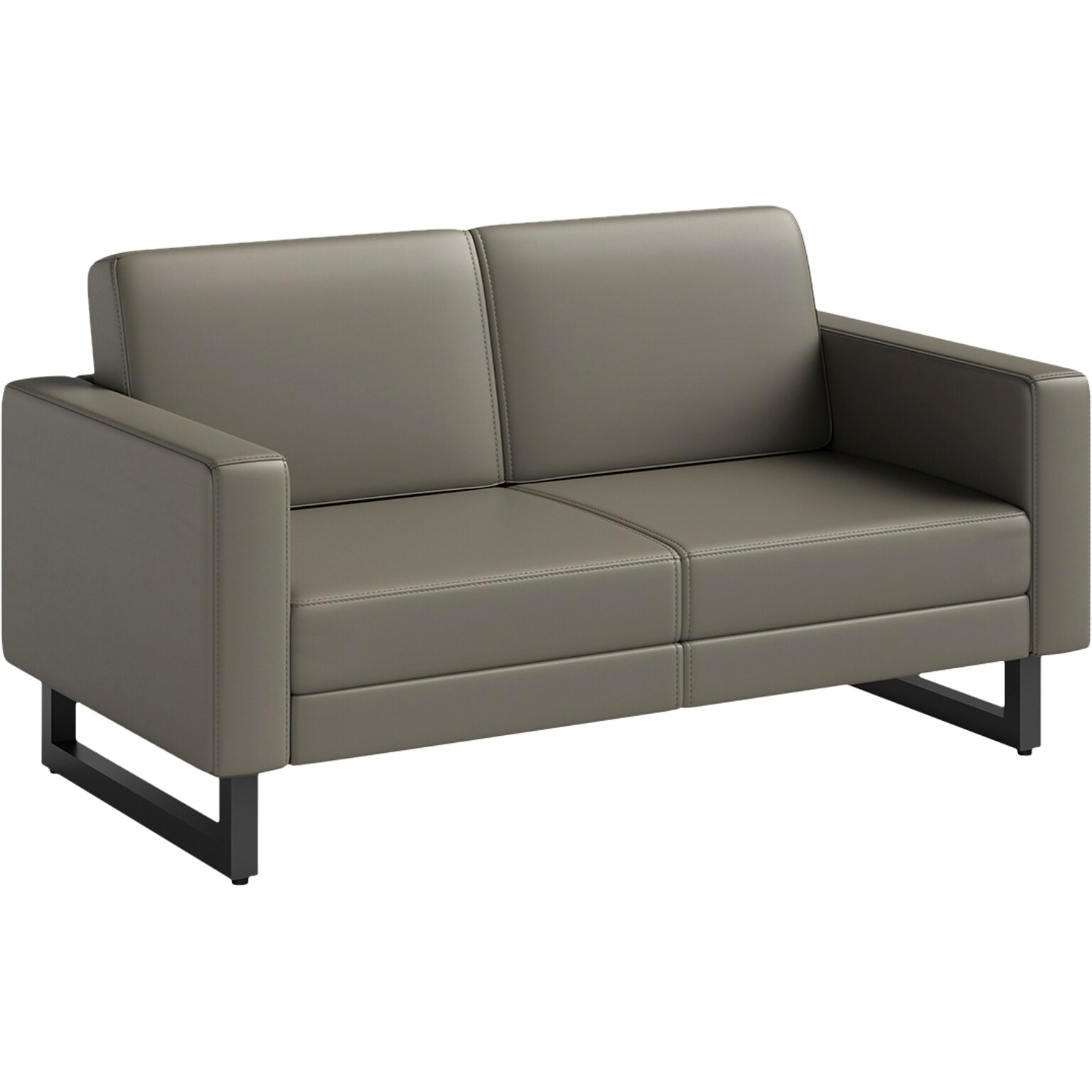 Safco Mirella 54 Vinyl Lounge Settee, Gray (1731MRL2BLKGR)